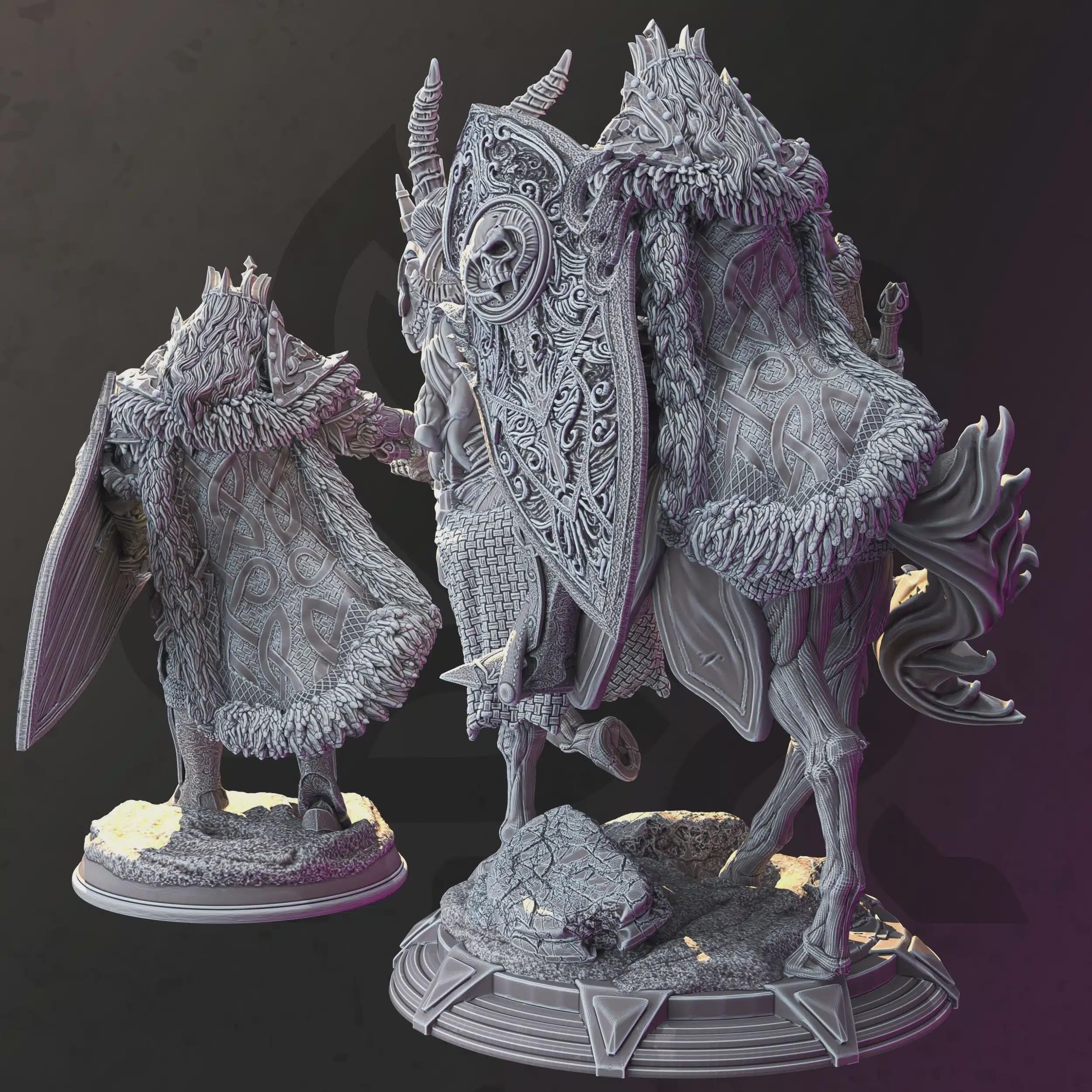 Undead Elf Paladin Fighter Miniature - Yinsylim – The Fallen Paladin - DM Stash