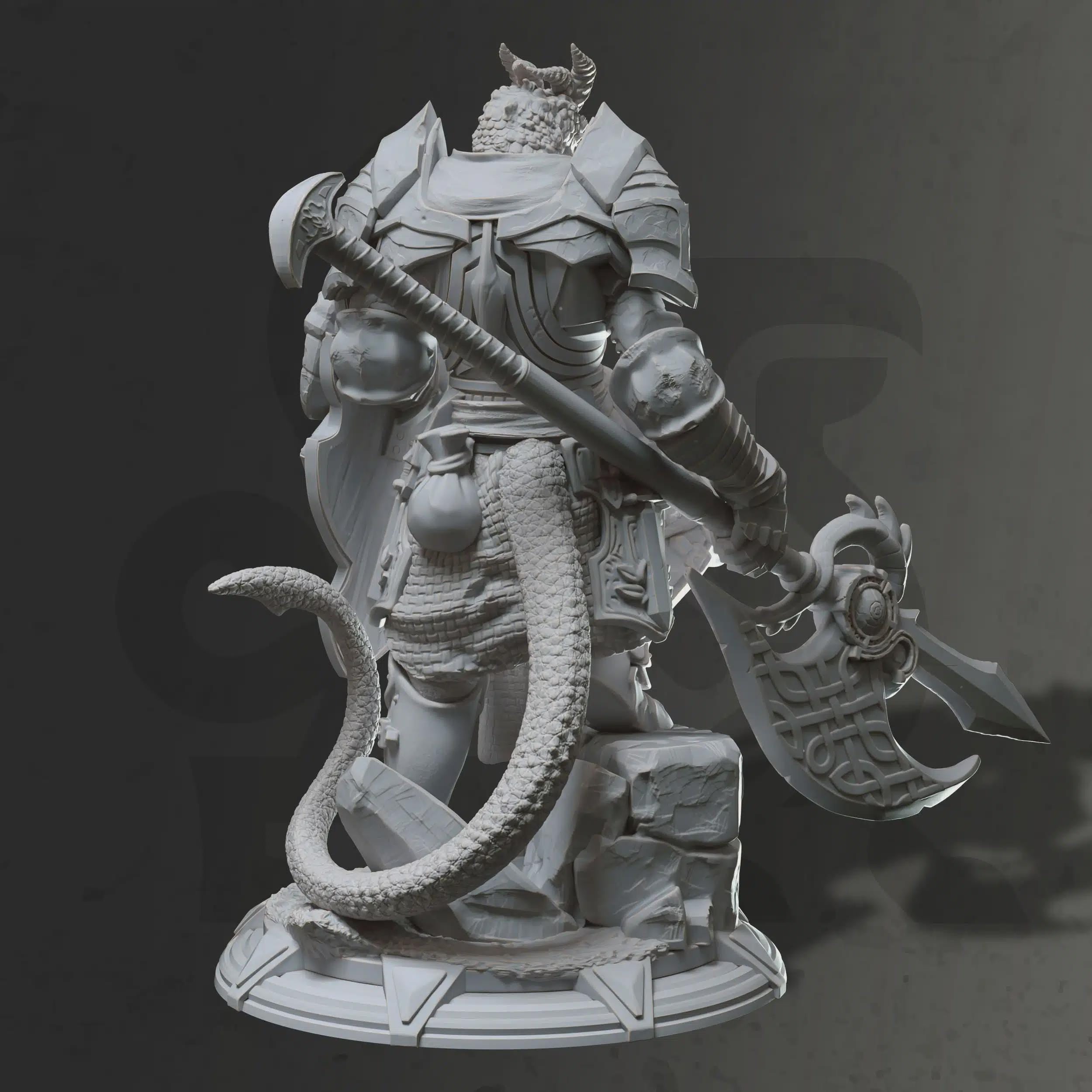 Dragonfolk Paladin Miniature - Tharvian, Dragon Knight - DM Stash