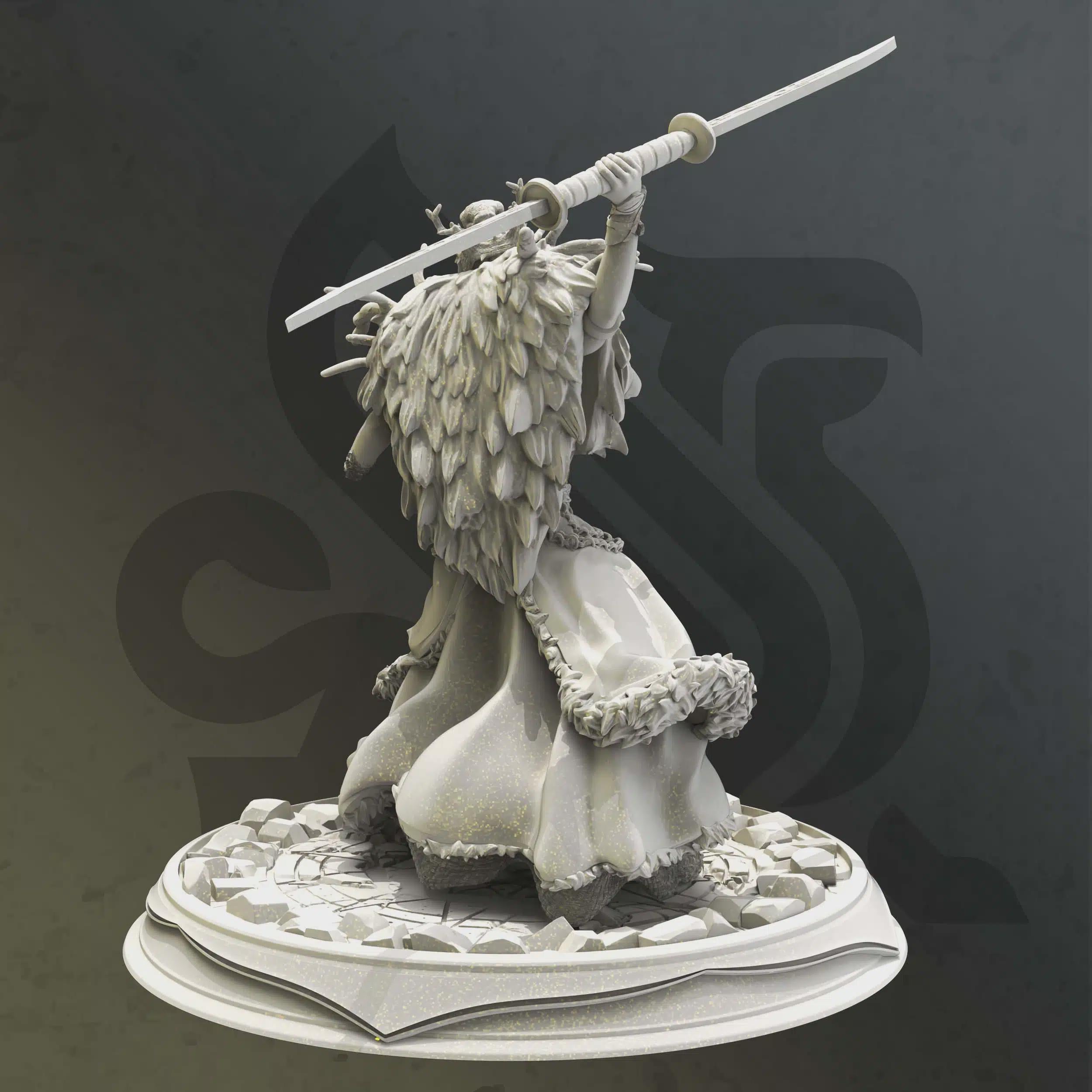 Female Half-Elf Barbarian Fighter Miniature - Mindoriel, The First Daughter - DM Stash