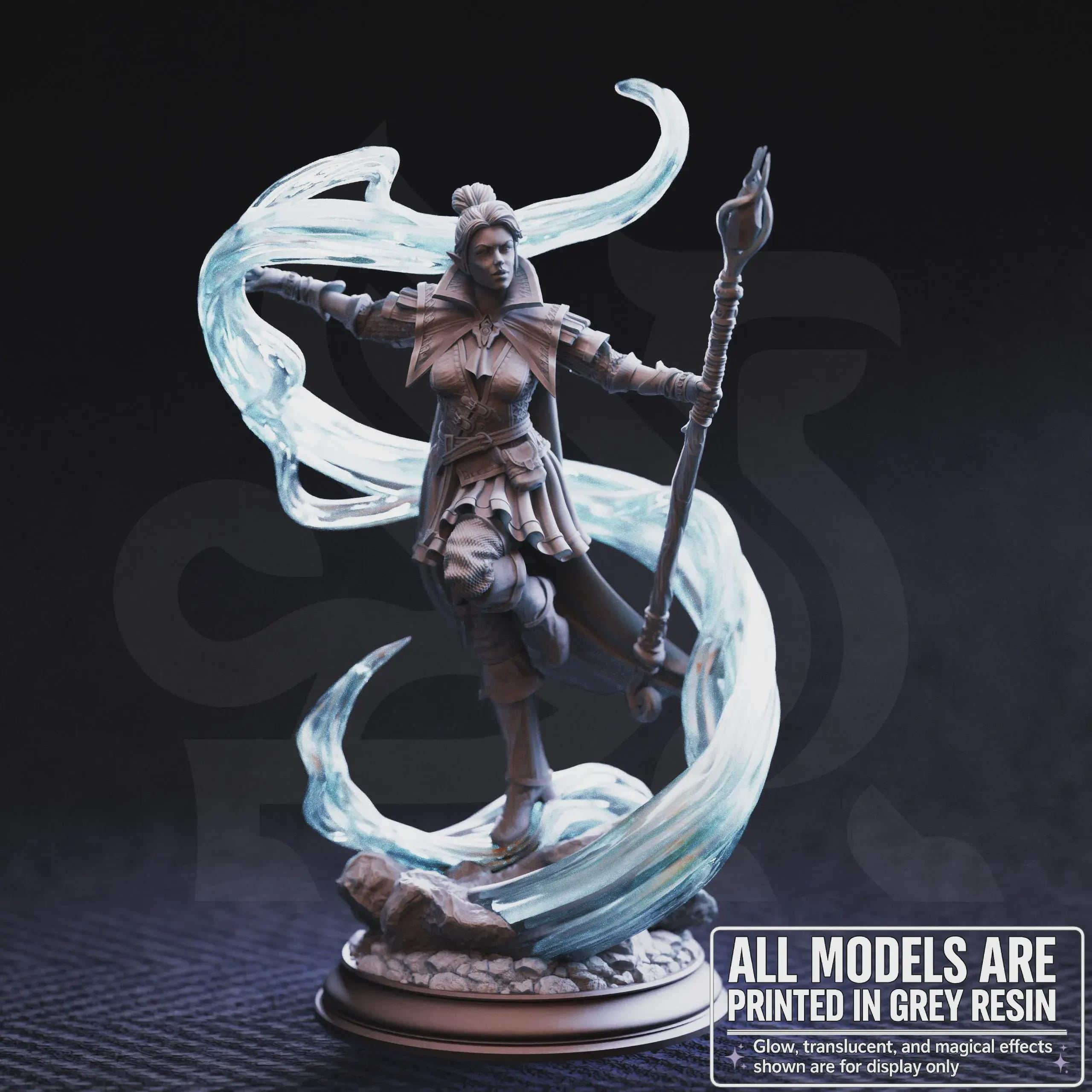 Female Half-Elf Sorcerer Miniature - Molly Cliffburn, Half-Elf Sorcerer Officer - DM Stash