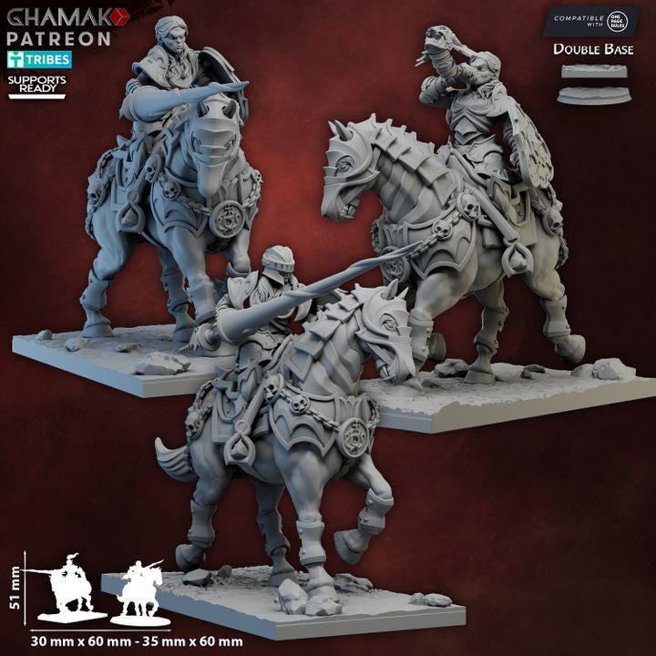 Blood Daughters Cavalry - Female Vampire Undead Miniatures - 5 Models - Ghamak