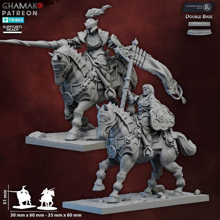 Blood Daughters Cavalry - Female Vampire Undead Miniatures - 5 Models - Ghamak