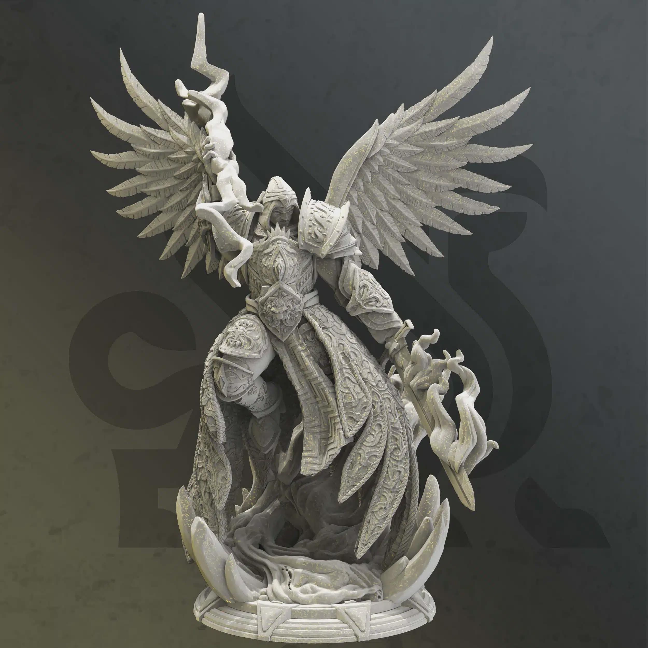 Celestial Paladin Miniature - Erdrydion, Bringer of Justice & Truth - DM Stash