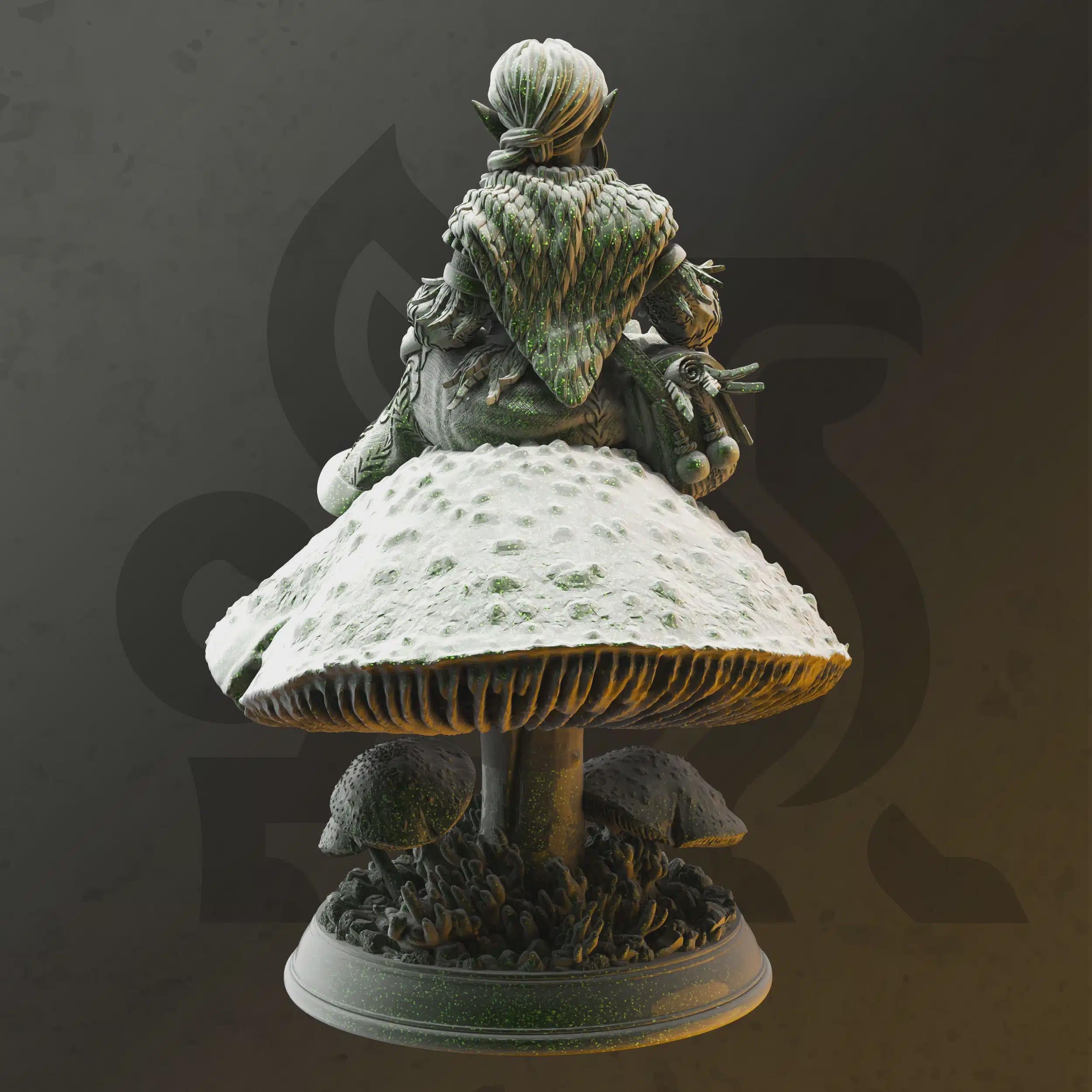 Female Halfling Gnome Druid Miniature - Cordelia, Druid of Spores - DM Stash
