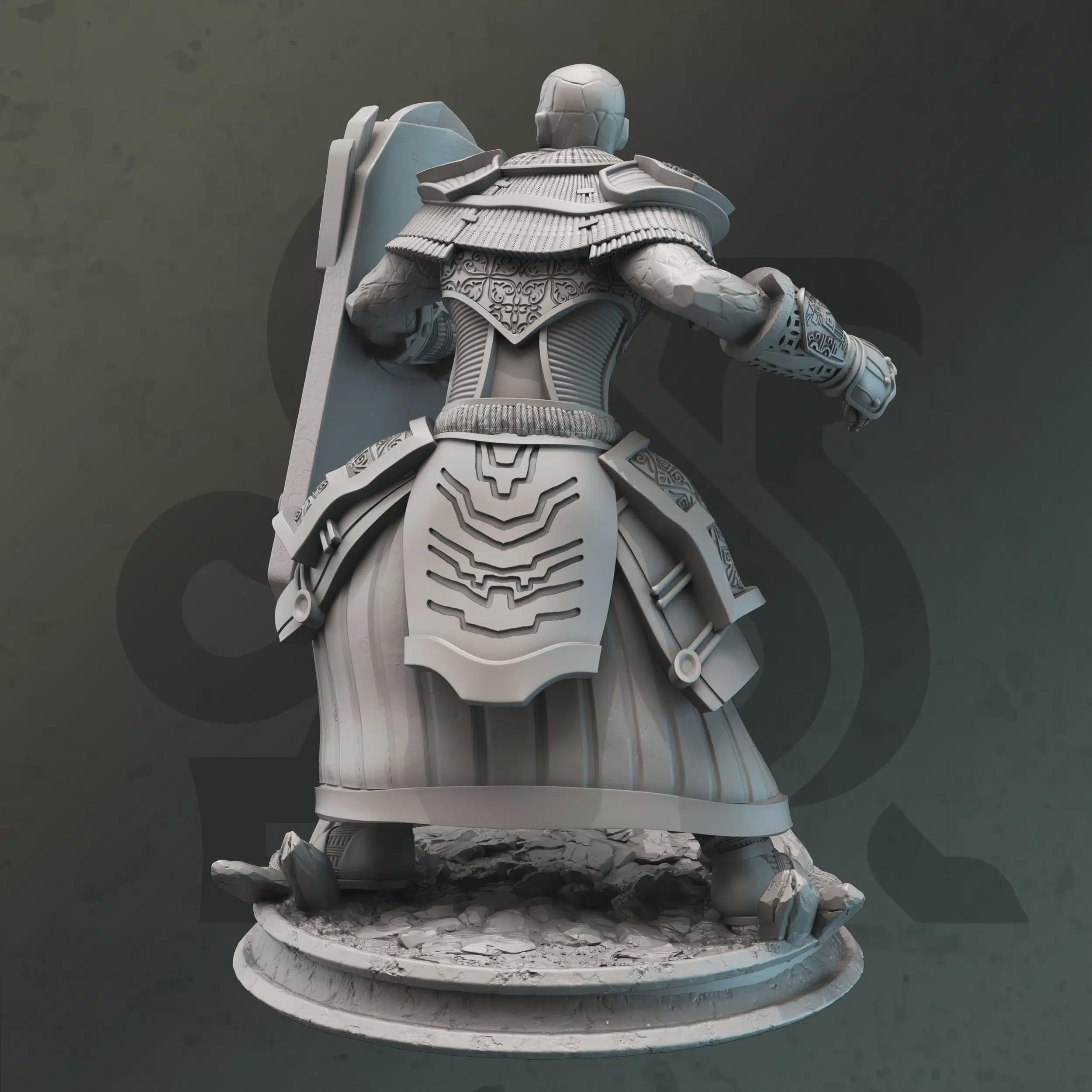 Elemi Vanguard Fighter Miniature - Kotta Terran, Earthen Vanguardt - DM Stash