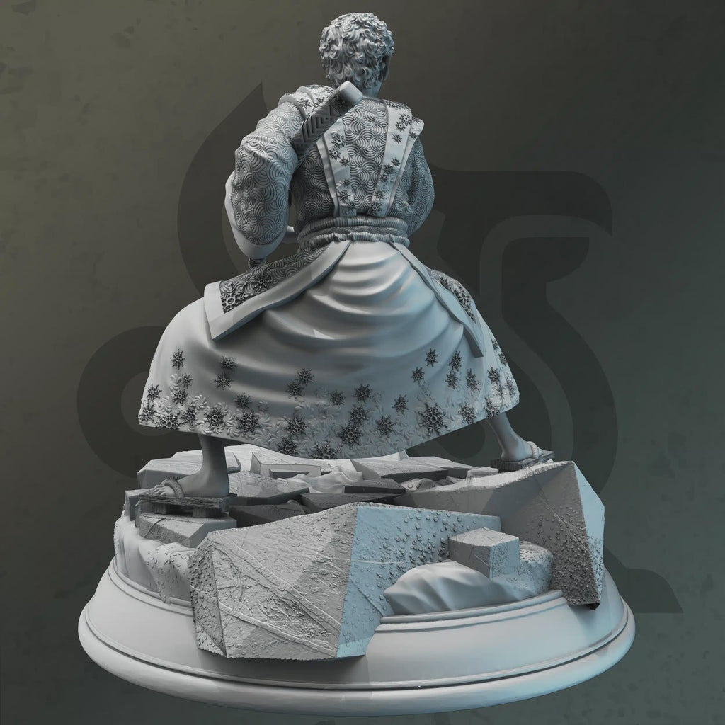 Elf Fighter Miniature - Ayrin Enviern, The Ocean Dancer - DM Stash