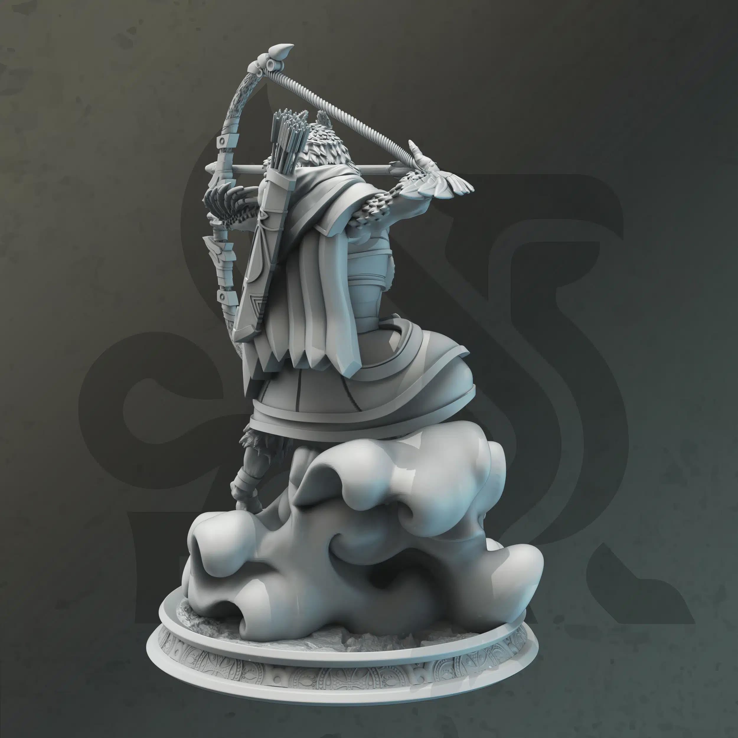 Beastfolk Ranger Miniature - Akataka, Flighted Air Ranger - DM Stash