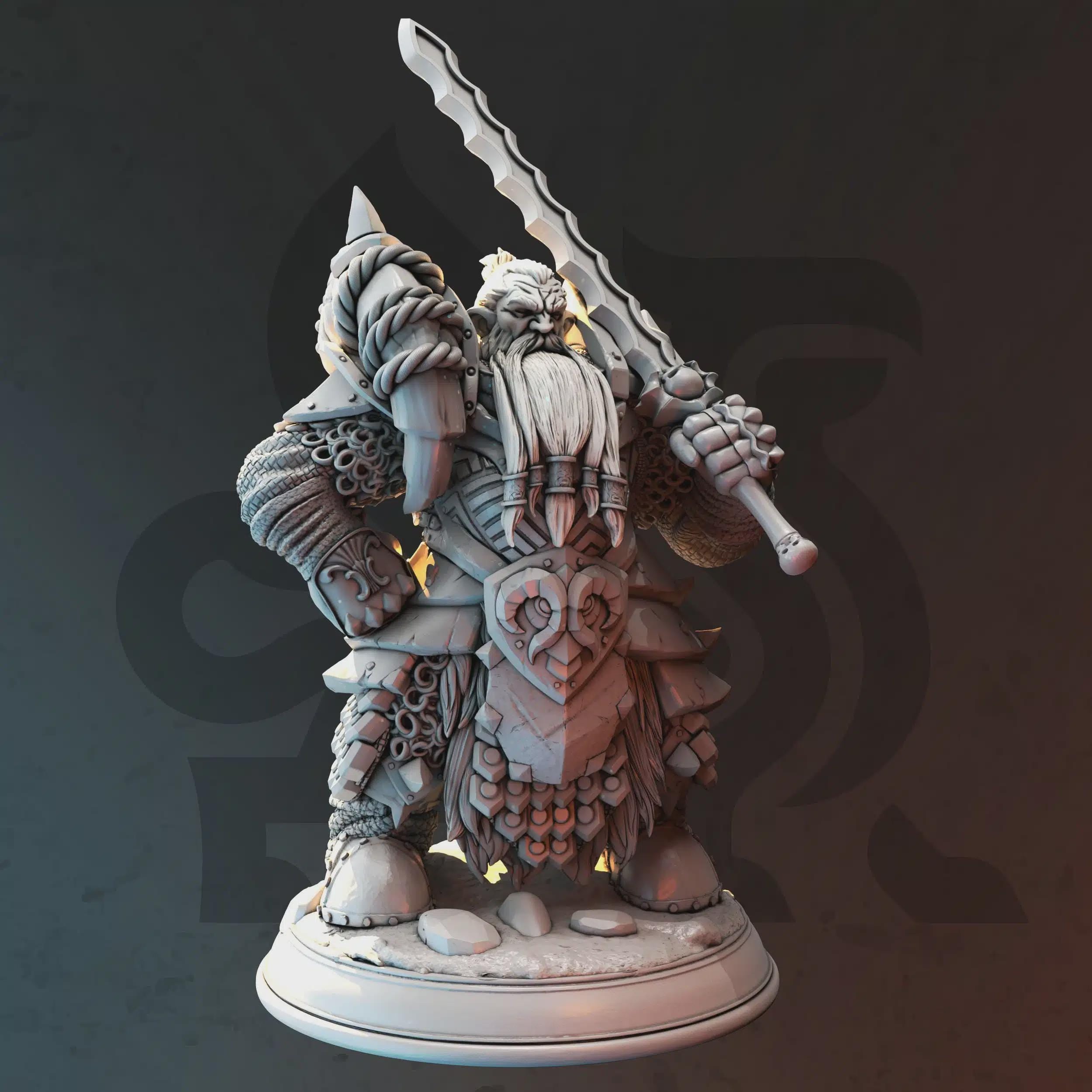 Dwarf Paladin Fighter Miniature - Gundrin Borgsten, The Holy Hunter - DM Stash