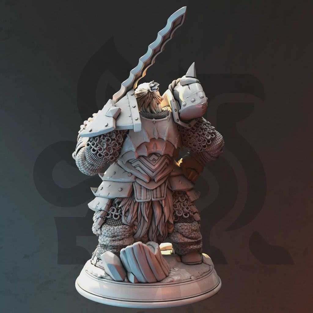 Dwarf Paladin Fighter Miniature - Gundrin Borgsten, The Holy Hunter - DM Stash
