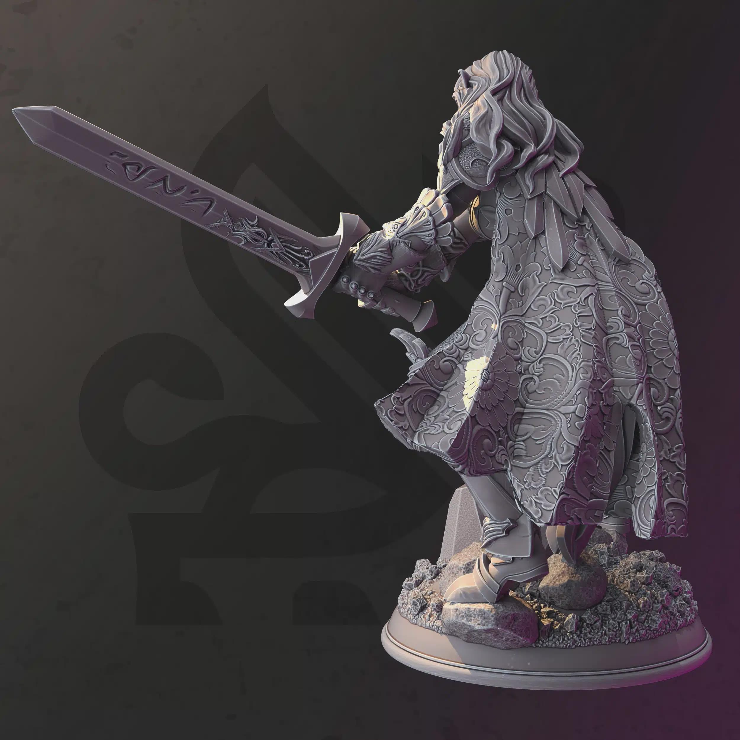 Elf Female Paladin Fighter Miniature - Syrinlena, Seeker of Erdrydion - DM Stash