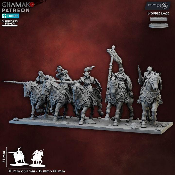 Blood Daughters Cavalry - Female Vampire Undead Miniatures - 5 Models - Ghamak