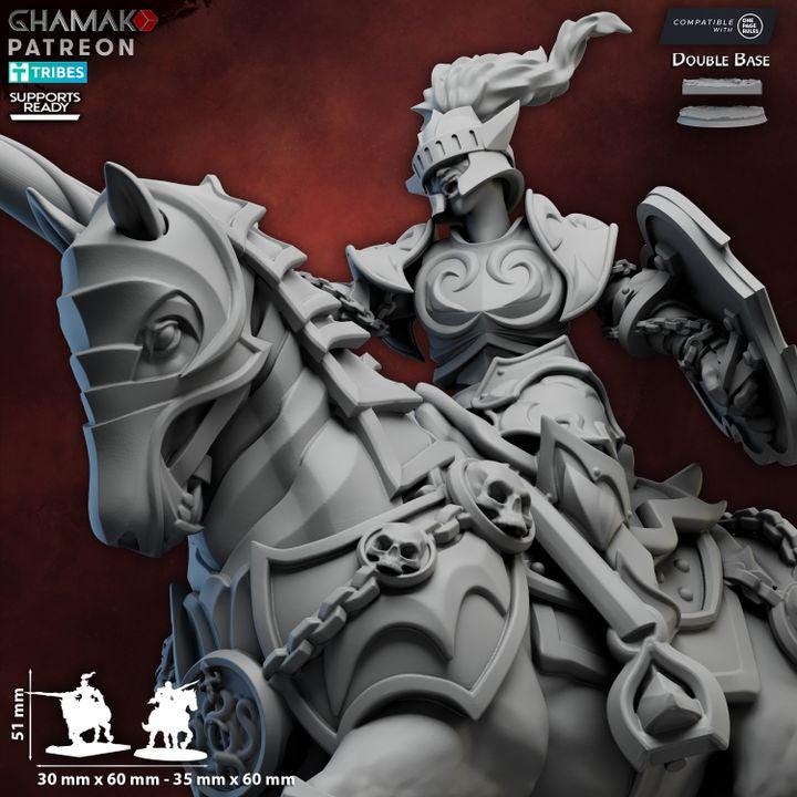 Blood Daughters Cavalry - Female Vampire Undead Miniatures - 5 Models - Ghamak
