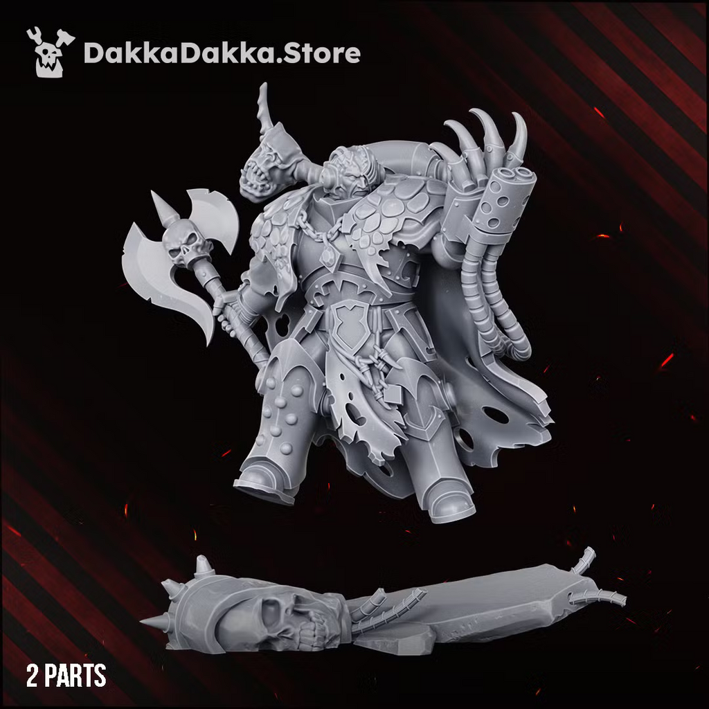 Two-part resin kit components for Morkidd Drake The Terrorstorm