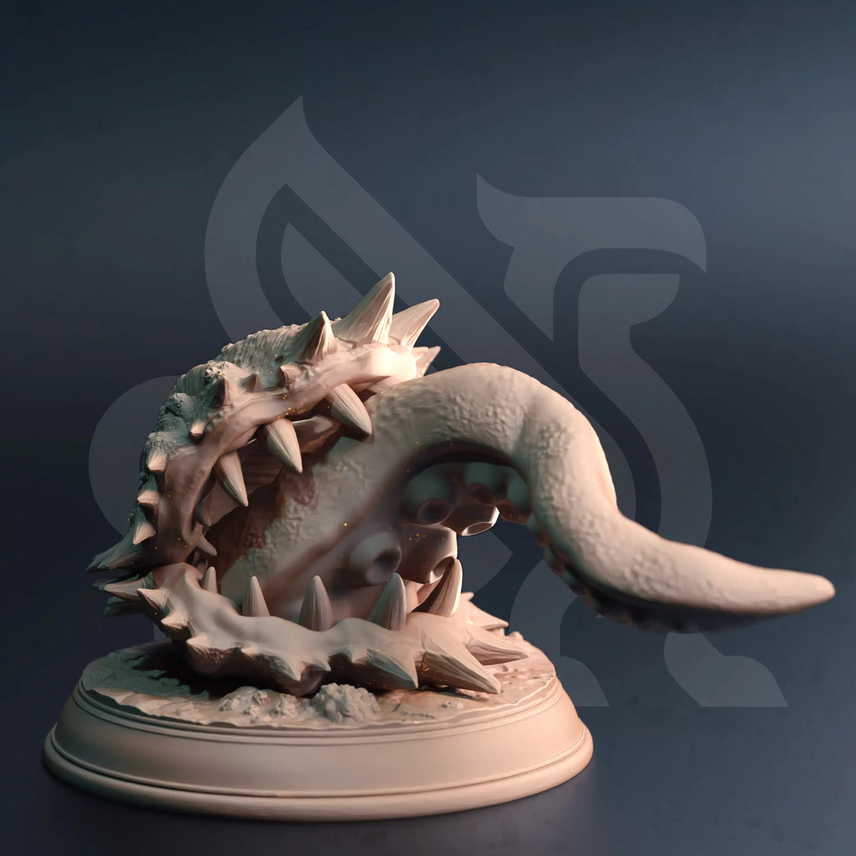 Shelldon clam mimic miniature with open toothy shell front view